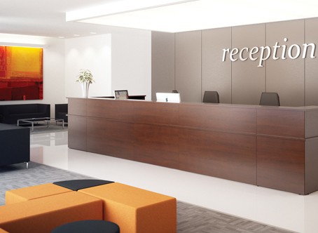 view our office reception design range